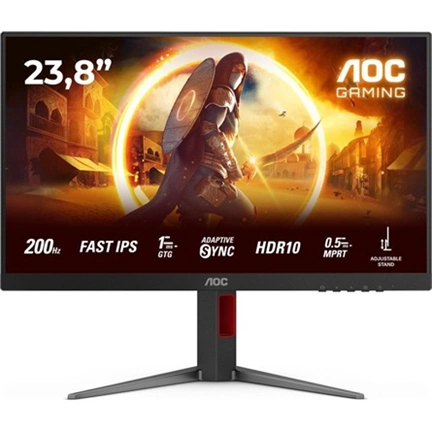 AOC 24G4HA monitor 23,8" Full HD, IPS, 0,5ms, 200Hz, HDR10, Adaptive Sync