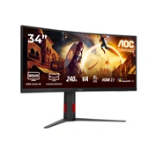 AOC CU34G4Z ultraszéles ívelt 1500R WQHD VA 0,3ms 240Hz állítható magasságú állvány