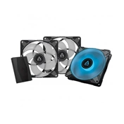 ARCTIC P14 PWM PST RGB 0dB Black 3pcs Value Pack with controller
