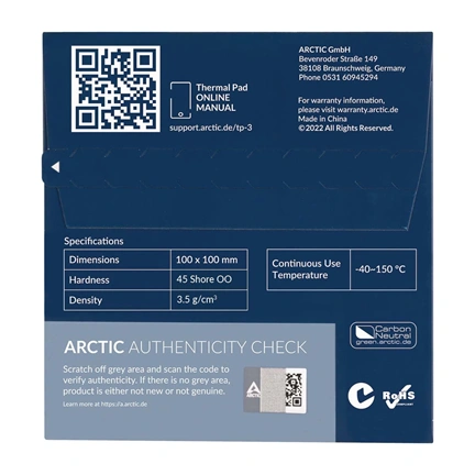 ARCTIC TP-3 100x100mm, 1.5mm