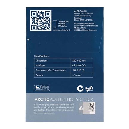ARCTIC TP-3 120x20mm, 0.5mm - 4 Pack