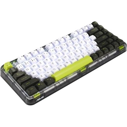 ASUS Jelly75 KD201 billentyűzet 4 szintű háttérvilágítással - kompakt, mechanikus, vezeték nélküli, Volt Green