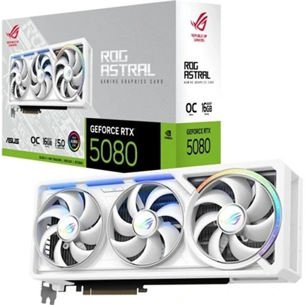 ASUS ROG Astral GeForce RTX 5080 16GB GDDR7 White OC Edition videokártya