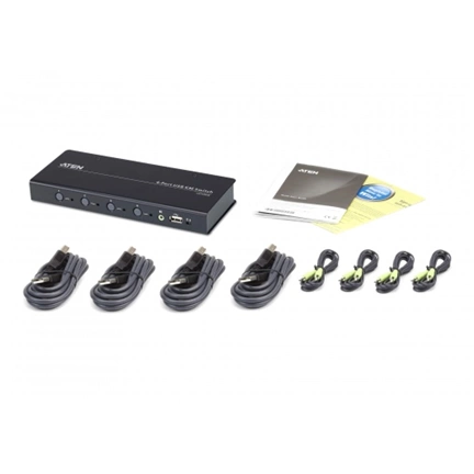 ATEN KM Switch 4-port USB Boundless (Cables included)