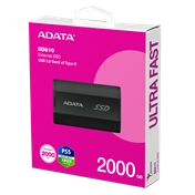 Adata SD810 - külső SSD, USB 3.2 Gen 2x2, 2000MB/s, 2TB, fekete