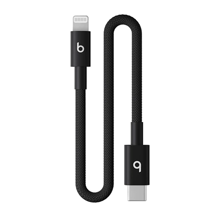 Apple Beats USB-C – Lightning szőtt borítású rövid kábel (20 cm) – fotonfekete