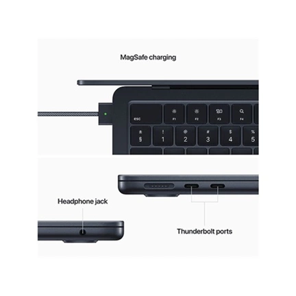 Apple MacBook Air 13"/M2 chip 8 magos CPU és GPU/16GB/256GB SSD/fekete laptop