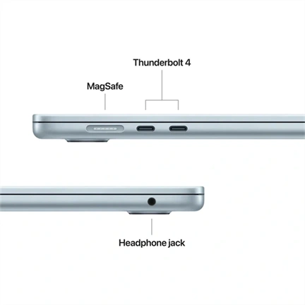 Apple MacBook Air notebook 15,3" M5 (10 magos CPU, 10 magos GPU), 16GB, 512GB SSD – égkék