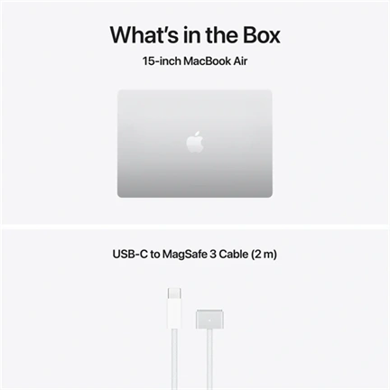 Apple MacBook Air notebook 15,3" M5 (10 magos CPU, 10 magos GPU), 24GB, 1TB SSD – ezüst