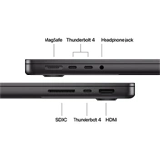 Apple MacBook Pro notebook 14" M5 (10 magos CPU, 10 magos GPU), 24GB, 1TB SSD – éjfekete