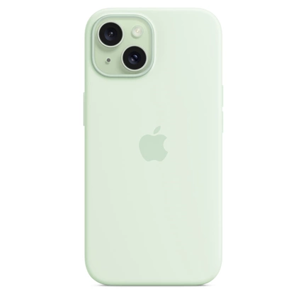 Apple MagSafe-rögzítésű iPhone 15-szilikontok – világos menta