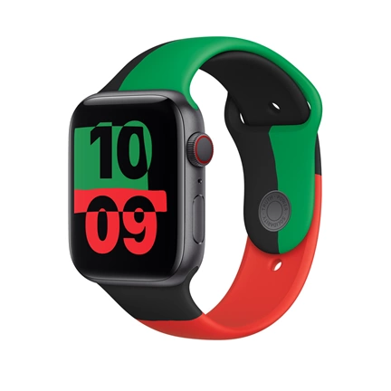 Apple Watch 44mm Szíj: Fekete Unity Sport Szíj - M/L