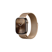 Apple Watch S10 Cellular 46mm Gold Titanium Case with Gold Milanese Loop - S/M Okosóra Apple Watch S10 Cellular 46mm Gold Titanium Case with Gold Milanese Loop - S/M Okosóra