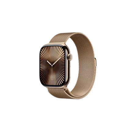 Apple Watch S10 Cellular 46mm Gold Titanium Case with Gold Milanese Loop - S/M Okosóra Apple Watch S10 Cellular 46mm Gold Titanium Case with Gold Milanese Loop - S/M Okosóra
