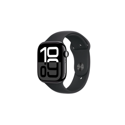 Apple Watch S10 Cellular 46mm Jet Black Alu Case with Black Sport Band - S/M Okosóra