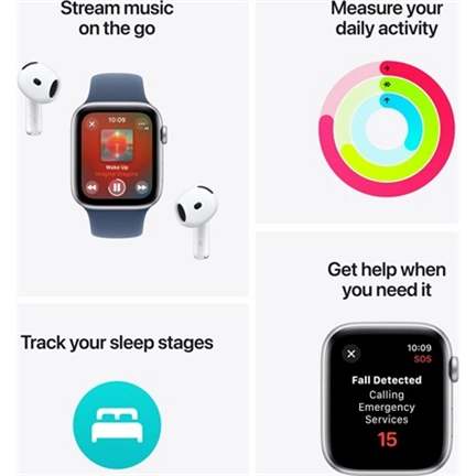 Apple Watch SE2 v3 Cellular (44mm) csillagfény alumínium tok, csillagfény sportszíj (M/L) okosóra Apple Watch SE2 v3 Cellular (44mm) csillagfény alumínium tok, csillagfény sportszíj (M/L) okosóra
