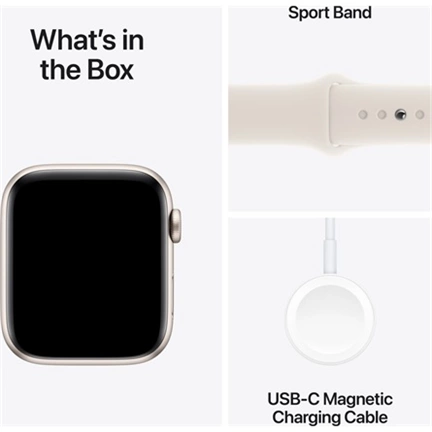 Apple Watch SE2 v3 Cellular (44mm) csillagfény alumínium tok, csillagfény sportszíj (M/L) okosóra Apple Watch SE2 v3 Cellular (44mm) csillagfény alumínium tok, csillagfény sportszíj (M/L) okosóra