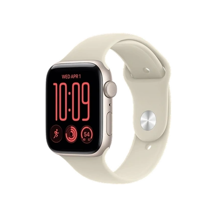 Apple Watch SE3 v2 GPS 40 mm-es csillagfény alumíniumtok homokszínű sportszíjjal – S/M