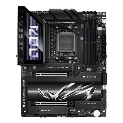 Asus Alaplap - AMD ROG CROSSHAIR X870E HERO AM5 (X870, ATX, 4xDDR5 8600+MHz, 4xSATA3, 5x M.2, HDMI+2xUSB4)