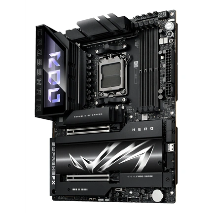 Asus Alaplap - AMD ROG CROSSHAIR X870E HERO AM5 (X870, ATX, 4xDDR5 8600+MHz, 4xSATA3, 5x M.2, HDMI+2xUSB4)