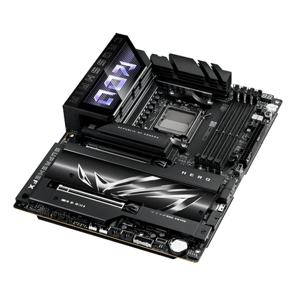 Asus Alaplap - AMD ROG CROSSHAIR X870E HERO AM5 (X870, ATX, 4xDDR5 8600+MHz, 4xSATA3, 5x M.2, HDMI+2xUSB4)