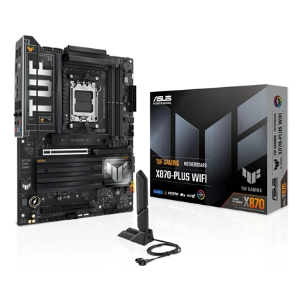 Asus Alaplap - AMD TUF GAMING X870-PLUS WIFI AM5 (X870, ATX, 4xDDR5 8000+MHz, 2xSATA3, 4x M.2, HDMI+USB4)
