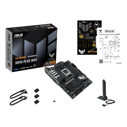 Asus Alaplap - AMD TUF GAMING X870-PLUS WIFI AM5 (X870, ATX, 4xDDR5 8000+MHz, 2xSATA3, 4x M.2, HDMI+USB4)