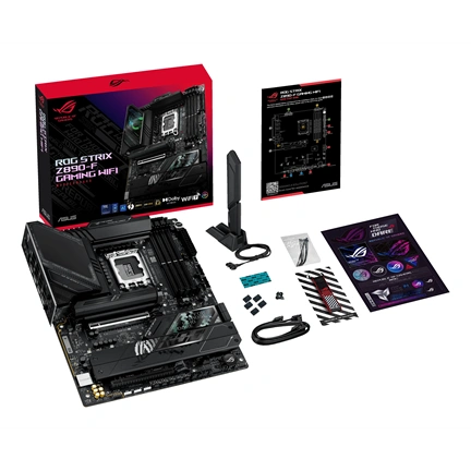 Asus Alaplap - Intel ROG STRIX Z890-F GAMING WIFI LGA1851 (Z890, ATX, 4xDDR5 8600+MHz, 4xSATA3, 5xM.2, HDMI+DP)