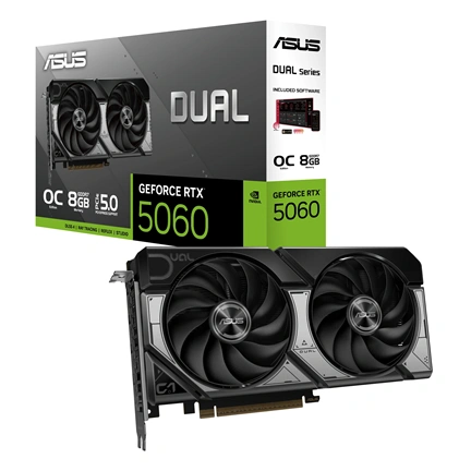 Asus Dual GeForce RTX 5060 OC Edition 8GB GDDR7 videokártya