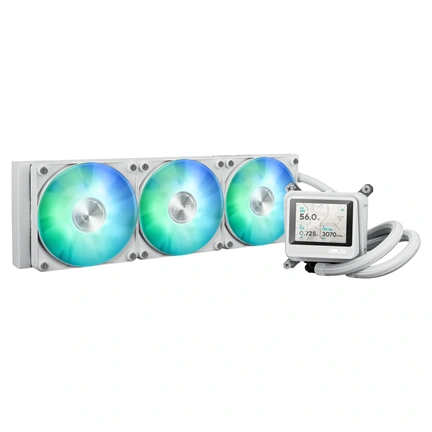 Asus MAX Gaming LC 360 ARGB LCD White Edition komplett vízhűtőrendszer 2,4"-es IPS kijelzővel