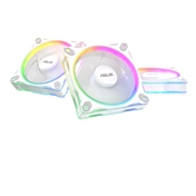 Asus Prime MR120 ARGB Reverse rendszerventilátor - 120mm, 21dBA, PWM, 1600rpm, 28mm, fehér, 3-pack