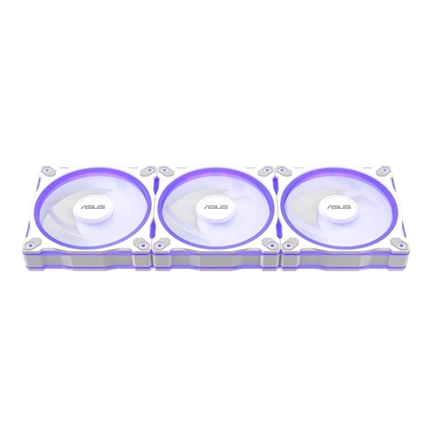 Asus Prime MR120 ARGB Reverse rendszerventilátor - 120mm, 21dBA, PWM, 1600rpm, 28mm, fehér, 3-pack