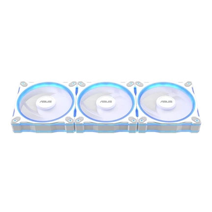 Asus Prime MR120 ARGB Reverse rendszerventilátor - 120mm, 21dBA, PWM, 1600rpm, 28mm, fehér, 3-pack