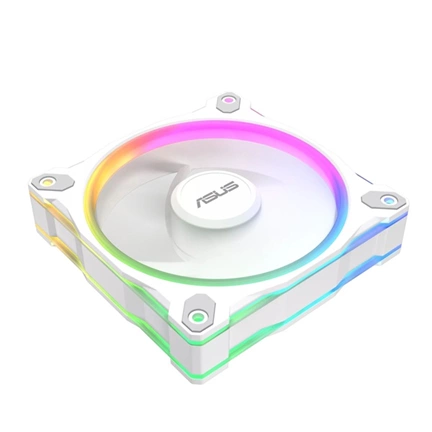 Asus Prime MR120 ARGB Reverse rendszerventilátor - 120mm, 21dBA, PWM, 1600rpm, 28mm, fehér, 3-pack