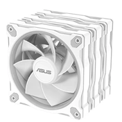 Asus Prime MR120 ARGB Reverse rendszerventilátor - 120mm, 21dBA, PWM, 1600rpm, 28mm, fehér, 3-pack
