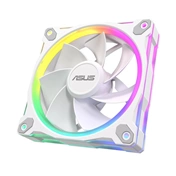 Asus Prime MR120 ARGB Reverse rendszerventilátor - 120mm, 21dBA, PWM, 1600rpm, 28mm, fehér, 3-pack