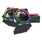 Asus Prime MR120 ARGB Reverse rendszerventilátor - 120mm, 21dBA, PWM, 1600rpm, 28mm, fekete, 3-pack