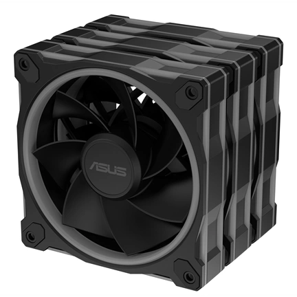 Asus Prime MR120 ARGB Reverse rendszerventilátor - 120mm, 21dBA, PWM, 1600rpm, 28mm, fekete, 3-pack