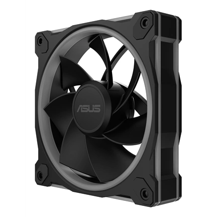 Asus Prime MR120 ARGB Reverse rendszerventilátor - 120mm, 21dBA, PWM, 1600rpm, 28mm, fekete, 3-pack