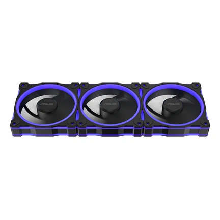 Asus Prime MR120 ARGB Reverse rendszerventilátor - 120mm, 21dBA, PWM, 1600rpm, 28mm, fekete, 3-pack