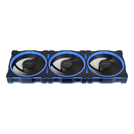 Asus Prime MR120 ARGB Reverse rendszerventilátor - 120mm, 21dBA, PWM, 1600rpm, 28mm, fekete, 3-pack