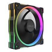 Asus Prime MR120 ARGB Reverse rendszerventilátor - 120mm, 21dBA, PWM, 1600rpm, 28mm, fekete, 3-pack