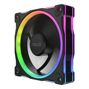 Asus Prime MR120 ARGB Reverse rendszerventilátor - 120mm, 21dBA, PWM, 1600rpm, 28mm, fekete, 3-pack