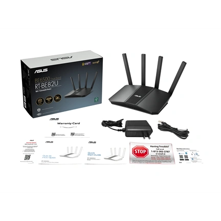 Asus RT-BE82U vezeték nélküli router - Wi-Fi 7, 6800Mbps, 5x2,5GbE