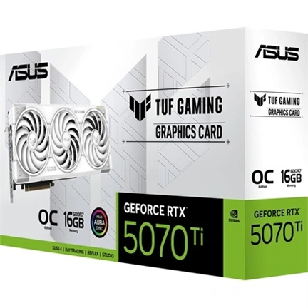 Asus TUF Gaming GeForce RTX 5070 Ti 16GB GDDR7 White OC Edition videokártya