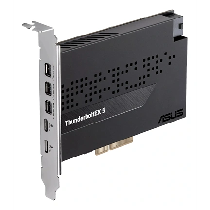 Asus ThunderboltEX 5 bővítőkártya - két Thunderbolt 5 USB-C port, DisplayPort 2.1, PCIe 4.0 x4 interfész