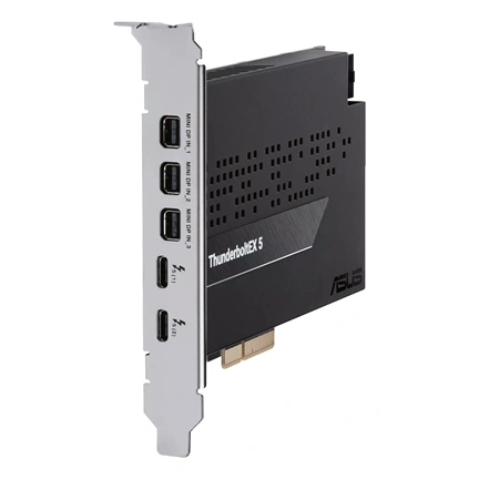 Asus ThunderboltEX 5 bővítőkártya - két Thunderbolt 5 USB-C port, DisplayPort 2.1, PCIe 4.0 x4 interfész