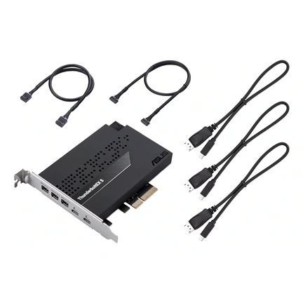 Asus ThunderboltEX 5 bővítőkártya - két Thunderbolt 5 USB-C port, DisplayPort 2.1, PCIe 4.0 x4 interfész