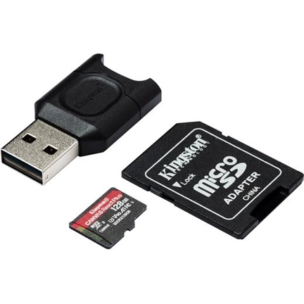 BONTOTT Card MICRO SDXC 128GB Canvas React Plus SDCR2 + Adapter + MLPM Kártyaolvasó