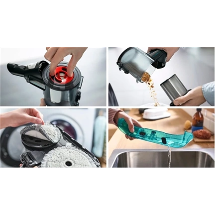BOSCH BCS712HYG5 Unlimited 7 ProHygienic Aqua Vezeték nélküli porszívó és felmosó, Fehér